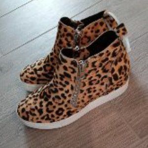 Steve Madden Wedgie Leopard Print Platform Sneaker